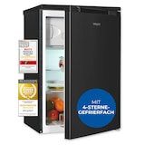 thumbnail of Exquisit Kühlschrank mit Gefrierfach, 107 Liter, kleiner Kühlschrank, 4-Sterne-Gefierfach, Kompakt, Freistehend, KS516-4-051C inoxlook-az