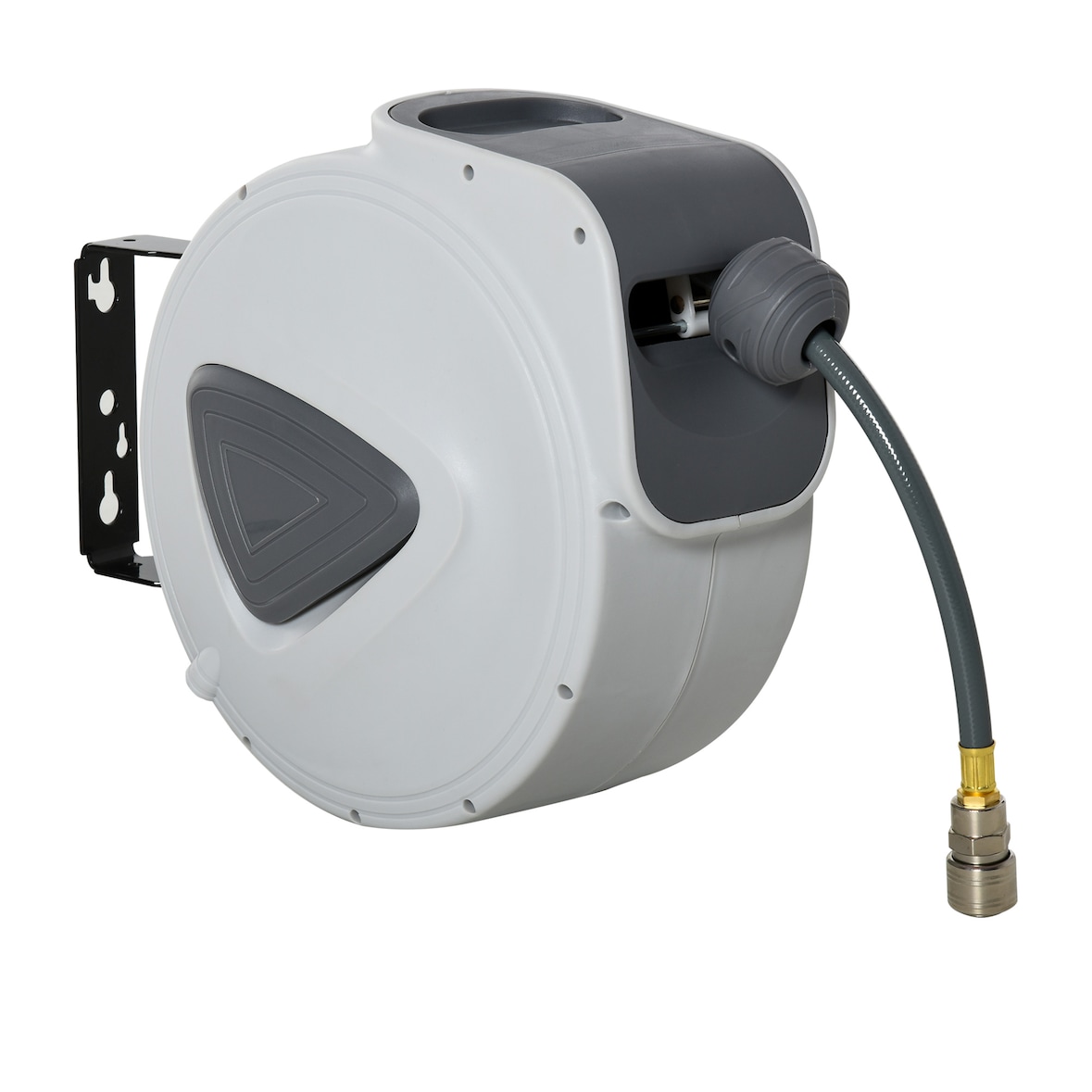 DURHAND Carretel de Mangueira de Ar Comprimido Automático de 15m Cinza