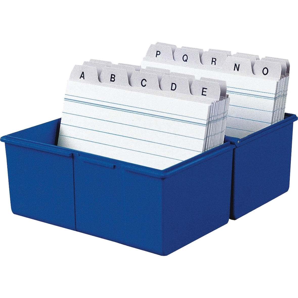 Karteikartenbox A5 quer 300 Karten blau Packung mit 3 Stück