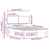 thumbnail of vidaXL Bettgestell mit gepolstertem Kopfteil Schwarz 140 x 190 cm