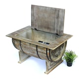 thumbnail of DanDiBo Couchtisch Wohnzimmer Vintage halbiertes Weinfass 5084-H 80 cm Tisch aus Holz Beistelltisch Weinregal Fass Bar