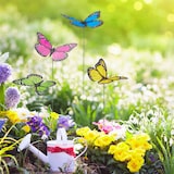 thumbnail of Relaxdays Gartendeko Schmetterling, 72er Set, Gartenstecker, 31cm hoch, Topfstecker, Outdoor Deko, Metallstab, PVC, bunt