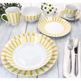 thumbnail of Split gelb 6x Speiseteller Ø27cm Porzellan 6 Personen Platte Essteller Streifen