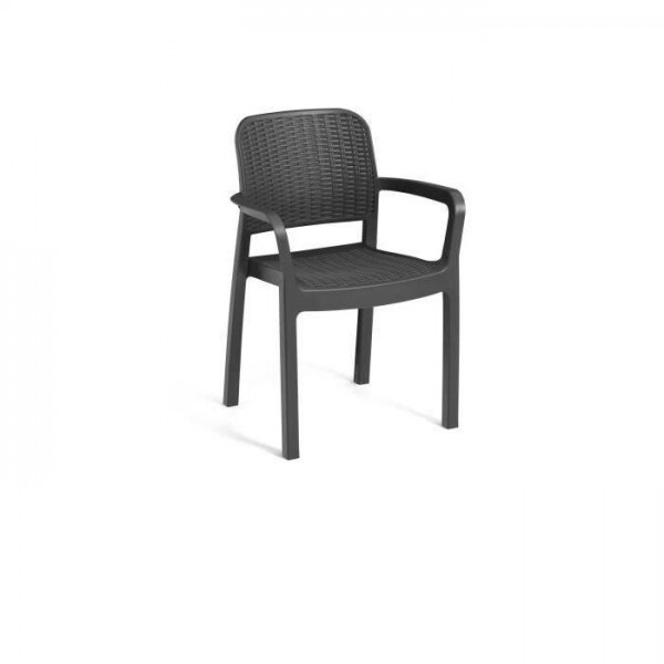 Allibert by KETER - Bella - lot de 6 fauteuils de jardin - en résine aspect rotin tressé - gris graphite ALLIBERT by KETER