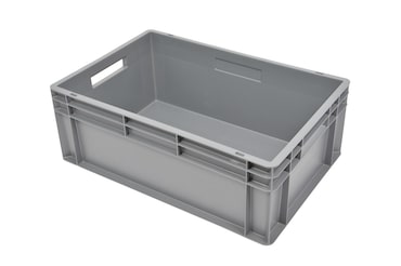 METRO Professional Contenitore Euro, polipropilene (PP), 60 x 40 x 24 cm (La x Pr x Al), 47 L (max 25 kg), sicuro per alimenti / lavastoviglie, grigio