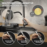 thumbnail of ML-Design Spülbecken Edelstahl 68 × 46 cm Anthrazit – Moderne Einbauspüle mit Wasserfall-Design, ausziehbarem Wasserhahn & Zubehör, rechteckig