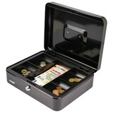 thumbnail of HMF Geldkassette abschließbar, Kasse mit Münzeinsatz, 5 Münzfächer, 30 x 24 x 9 cm, Schwarz