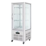 thumbnail of Vitrina refrigerada para pastelería, 4 estantes, acero inoxidable/cristal, 180 x 70,6 x 70,6 cm, refrigeración por aire, 400 L, plata, Polar GD881