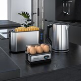 thumbnail of Arendo Eierkocher 6-fach, 400 W, Edelstahl, Warmhaltefunktion, Härtegrad einstellbar, für 6 Eier, silber