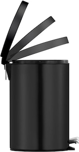thumbnail of Runder Tretabfallsammler mit herausnehmbaren Kunststoff-Inneneimer | 3 Liter, HxBxT 27x19,5x17cm | Schwarz