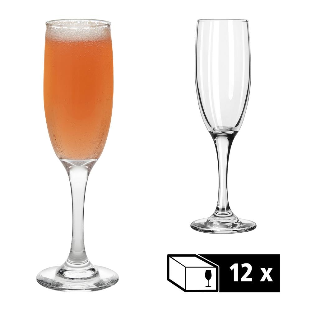 Libbey set van 12 champagneglazen -EMBASSY- 177 ml, Ø 7 cm, H: 20,5 cm