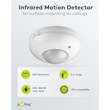 thumbnail of Goobay 95172 Infrarot Bewegungsmelder, Weiß - zur Aufputz-Deckenmontage, 360° Erfassung, 6 m Reichweite, für Innen (IP20), LED-geeignet