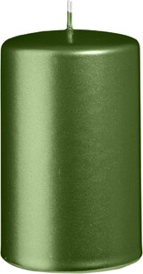 thumbnail of Stumpenkerzen Metallic Matt Dunkelgrün 100 x Ø 60 mm, 12 Stück