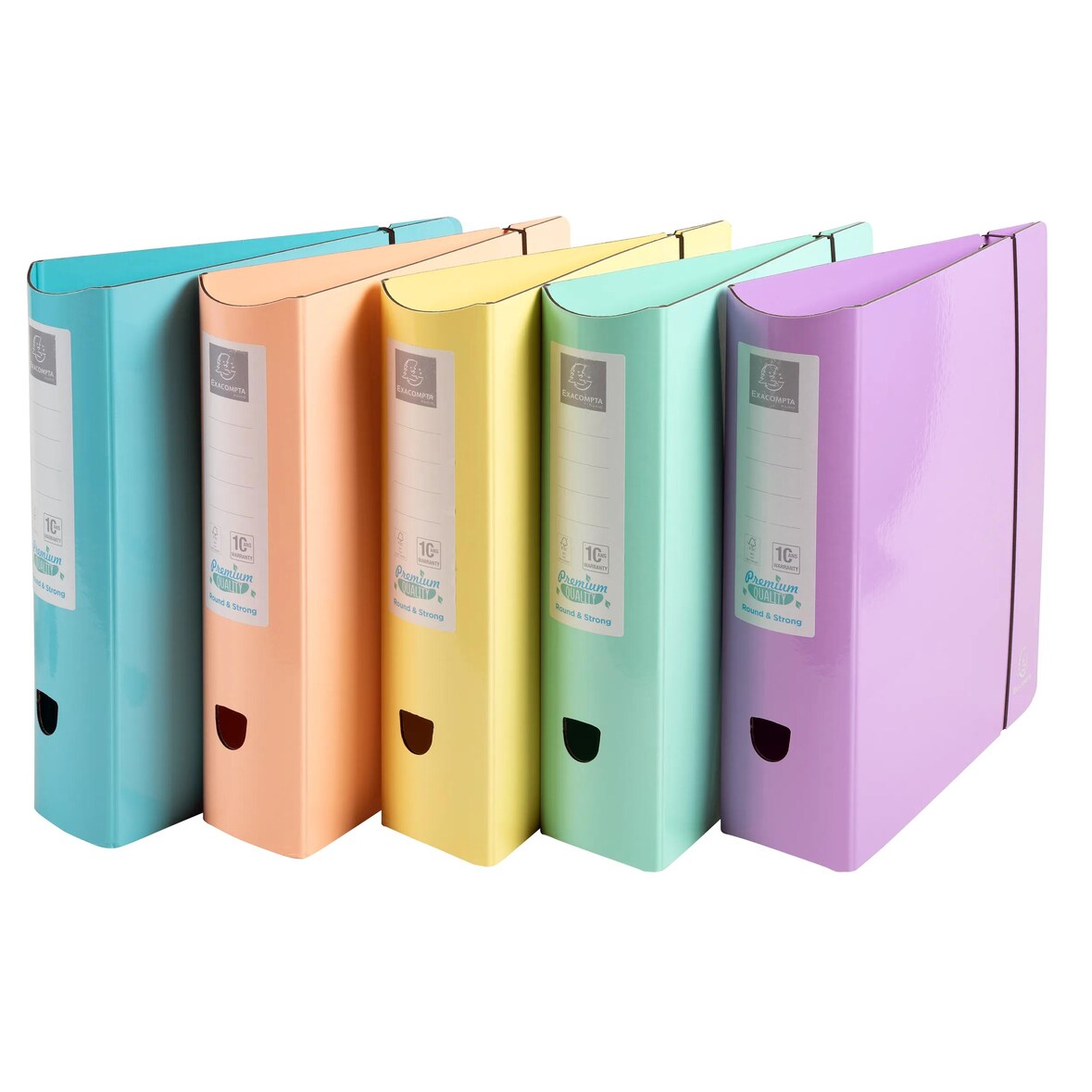 Exacompta - Réf. 53760E - Carton de 6 classeurs à levier A4 Prem'Touch - dos arrondi 80 mm - Mécanique 80mm - 32 x 30 x 8 cm - Assortis