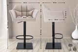 thumbnail of CHEFGASTRO 2er Set Barhocker PHILADELPHIA Stoff Schwarz HxBxT 88x64x45cm Stoff Elfenbein Barstuhl