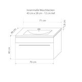 thumbnail of Badmöbel Set Gently 3 V1 Weiß MDF Waschtisch 70cm mit 1x 5W LED / Energiebox