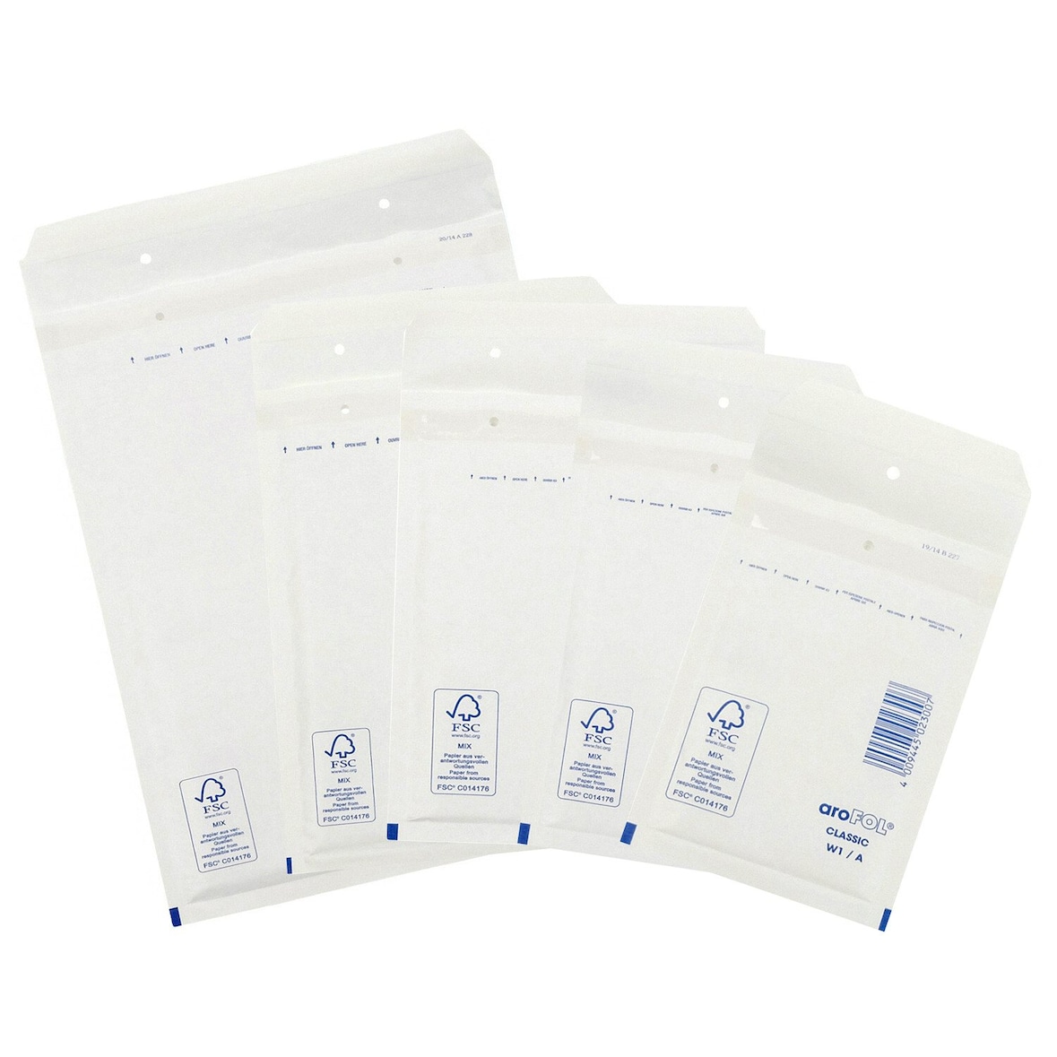 200x BUDGET Luftpolstertaschen 2/B-12 120x215mm passend für A6 weiß