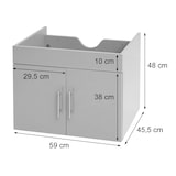 thumbnail of Badmeubel HWC-D16, wastafelonderkast badkamermeubel, hoogglans 60cm ~ zwart