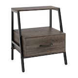 thumbnail of COSTWAY Comodino con cassetto, tavolino con ripiano aperto e struttura in metallo, tavolino da divano