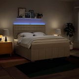 thumbnail of vidaXL Boxspringbett mit Matratze Creme 180x200 cm Stoff