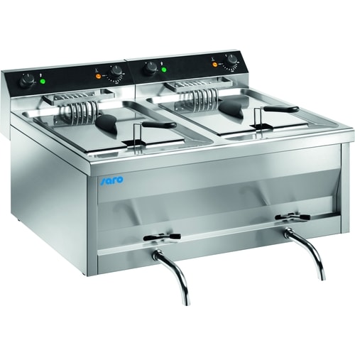 Saro elektrische dubbele frituurpan 2x12 liter - tafelmodel, roestvrij staal, 400V