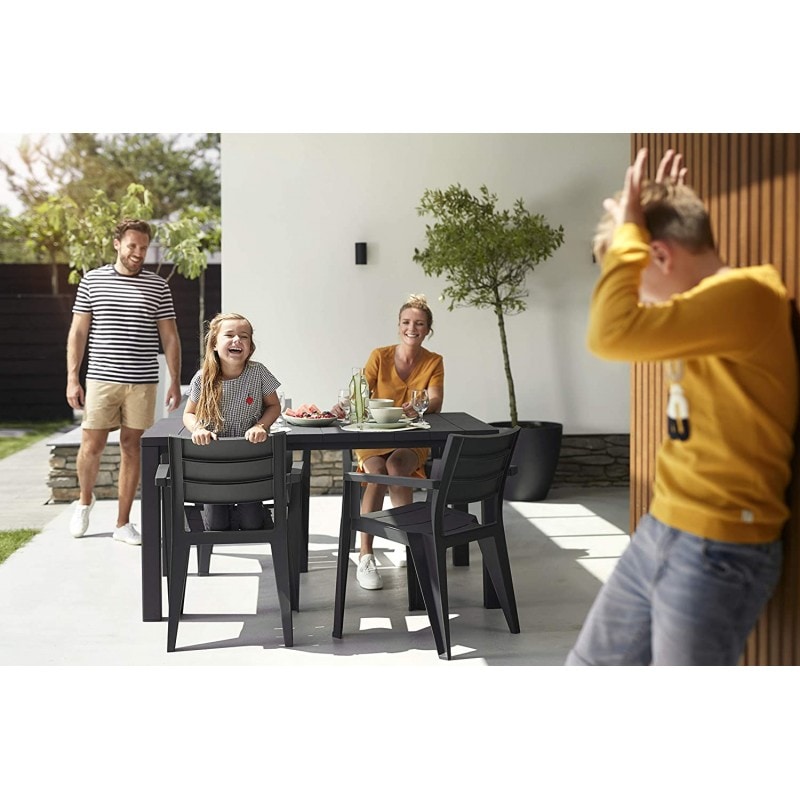 Keter tavolo giardino julie per 6 persone 147x90x74.5 colore grafite