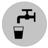 thumbnail of CombiCraft Aluminium Schild "Trinkwasser" 75 mm Durchmesser und doppelseitigem Klebeband