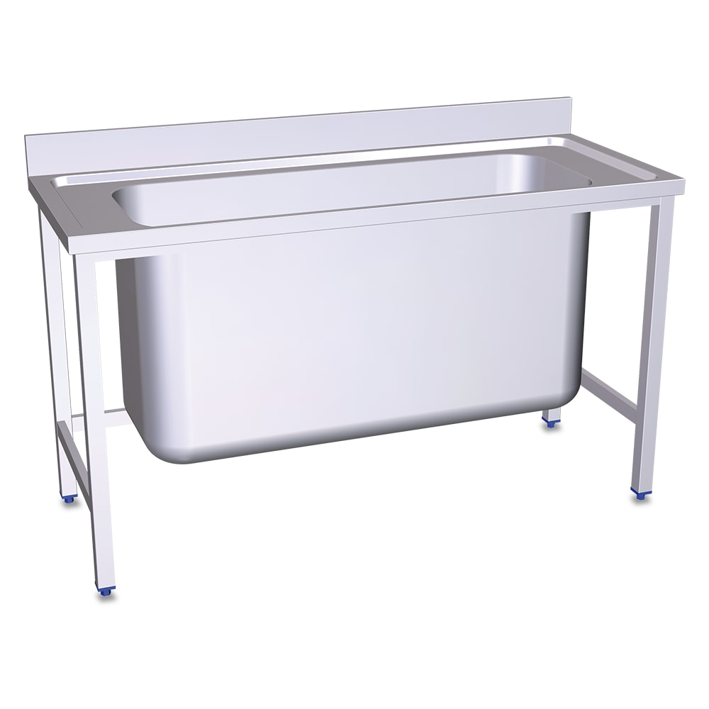 Fregadero gran capacidad 1 cubeta 1500x700x850 mm.