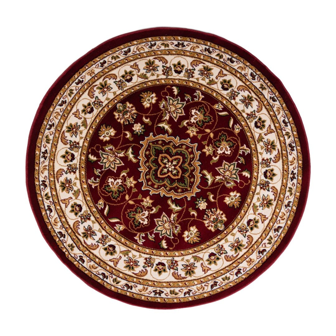 Traditioneller Teppich in Trendfarben `Glazert` . Farbe: Rot, 133x133 cm | Kadima Design
