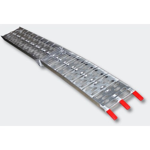 Helloshop26 - Rampa de carga para moto plegable de aluminio hasta 340 kg 220 x 28 cm gris 3416050