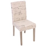thumbnail of CHEFGASTRO 6er-Set Esszimmerstuhl klassisch und zeitlos HxBxT 90x43x56cm Sitzhöhe 45cm Küchenstuhl Textil mit Schriftzug Beine Struktur - Eiche Creme