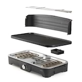 thumbnail of Domo, griglia da tavolo barbecue elettrico, in metallo, con piastra antiaderente misura 50 x 25 cm