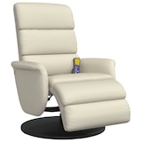 thumbnail of vidaXL Massagesessel mit Fußteil Creme Kunstleder