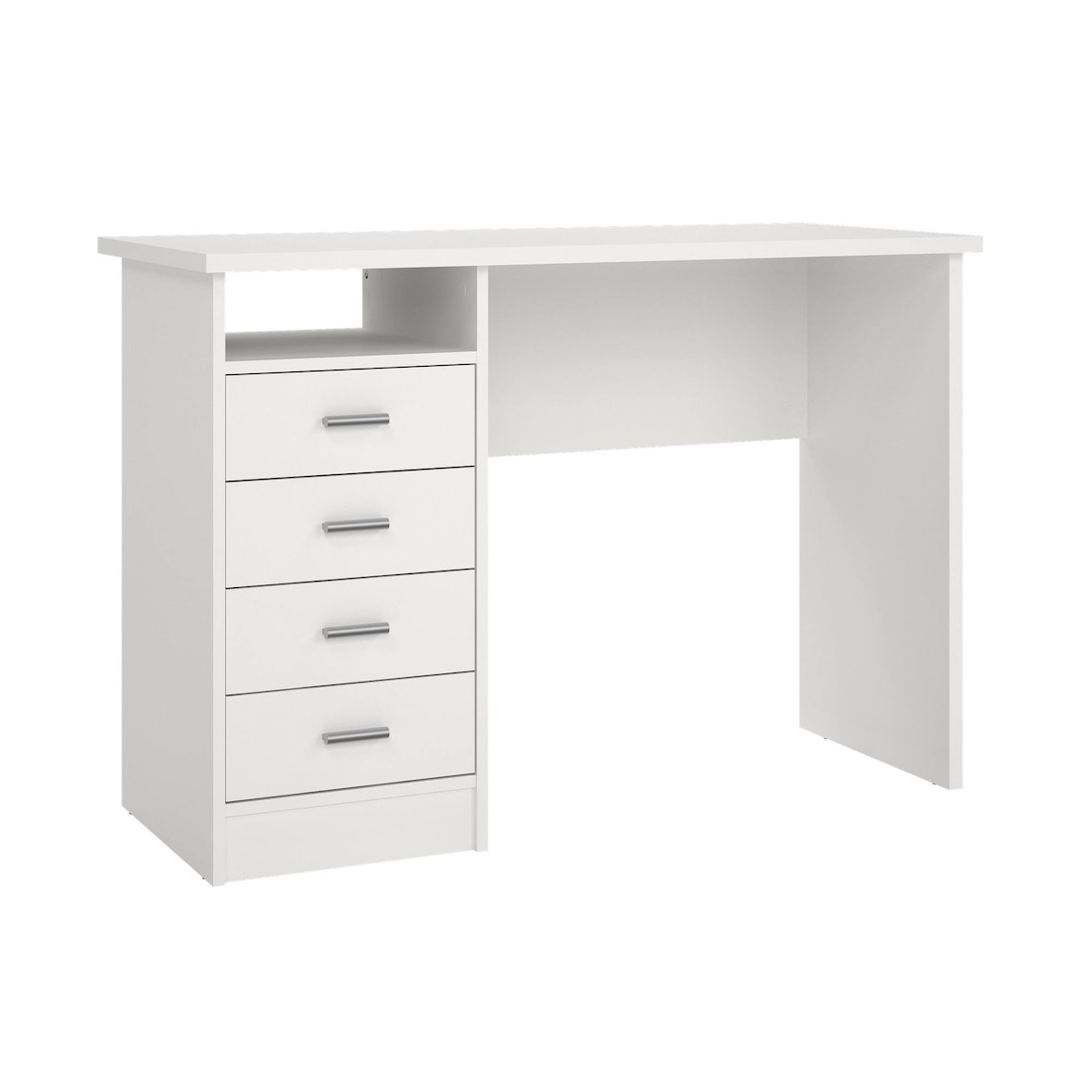 WellHome - Mesa de Escritorio con 4 Cajones en color Blanco 111 x 49 x 76 cm - Segre White