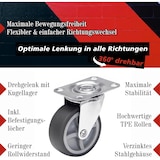 thumbnail of PRIOstahl Lenkrollen 4 x Graue Rollen 50mm Möbelrollen Laufrollen drehbar für Möbel Bettkasten