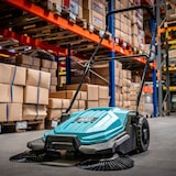 thumbnail of Handkehrmaschine mit 2 Bürsten Mechanische Kehrmaschine Blatt Schmutz Kehrbreite 63 cm Behälter 20L Terrassenreinigung Alleen INTEC