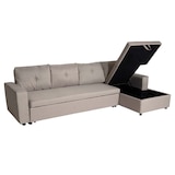 thumbnail of Ecksofa mit Bettkasten HWC-L16, Couch Sofa L-Form, Liegefläche links/rechts Nosagfederung Stoff/Textil 290cm ~ beige