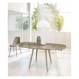 thumbnail of Kyoto Four ausziehbarer Tisch aus taubengrauem gehärtetem Glas bis zu 180 cm