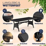 thumbnail of CASARIA® Polyrattan Gartentisch WPC 190x90x75cm schwarz