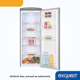 thumbnail of Exquisit Retro-Kühlschrank, ohne Gefrierfach, 229 Liter, groß, 5 Ablagen, RKS325-V-H-161E grau
