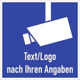 thumbnail of Dreifke® Aufkleber, Video-Infozeichen - Text und/oder Logo nach Ihren Angaben, Folie, 120x120 mm