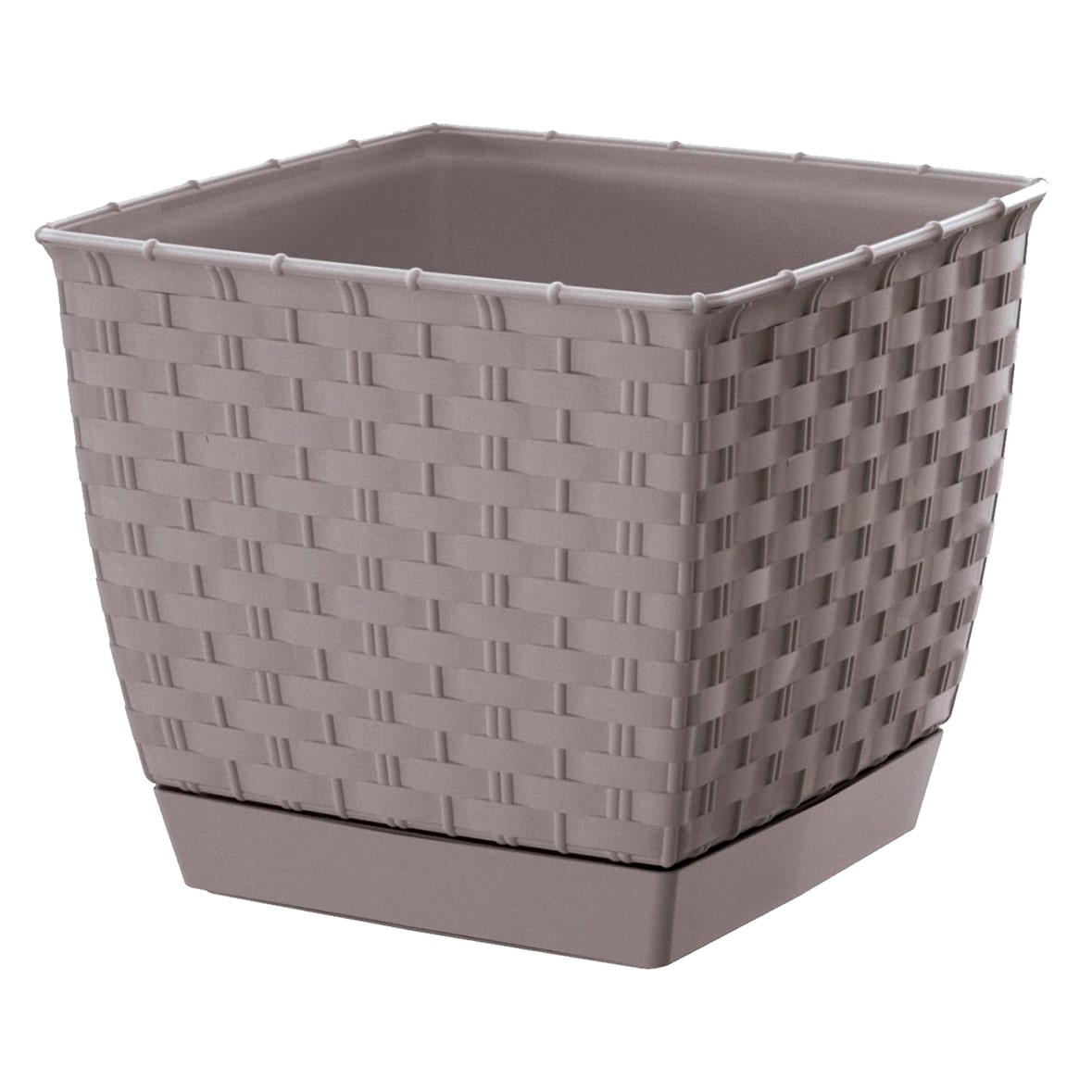 Prosperplast - RATOLLA SQUARE 6L Blumentopf – 22x22x18,9cm in der Farbe Mocca