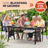 thumbnail of CASARIA® Polyrattan Gartentisch WPC 190x90x75cm schwarz