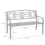 thumbnail of Tuinbank HWC-F44, parkbank, 2-zits gepoedercoat staal ~ grijs