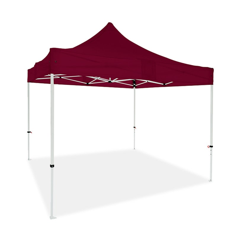 Carpa Cenador Plegable Profesional 3x3m Burdeos | Estructura Acero Reforzado 32x32x1 mm | Resistente para Exterior y Eventos