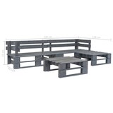 thumbnail of Set divani da giardino con pallet 4 pezzi in legno grigio per un arredo esterno elegante e resistente alle intemperie senza compromessi