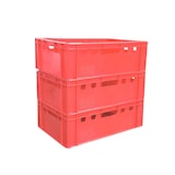 thumbnail of BURI Fleischkisten Kisten Eurobox lebensmittelecht - HDPE Metzgerkiste Box Lagerkiste E2 rot 3 Stück