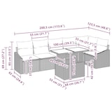 thumbnail of vidaXL 7-teiliges Gartensofa-Set mit Kissen in Beige aus Poly-Rattan