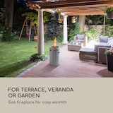 thumbnail of Crete Gas-Feuerstelle 13 kW Flüssiggas Edelstahl Hellgrauer Stein