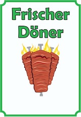 thumbnail of Frischer Döner Schild Hochkant A6 (105x148mm)